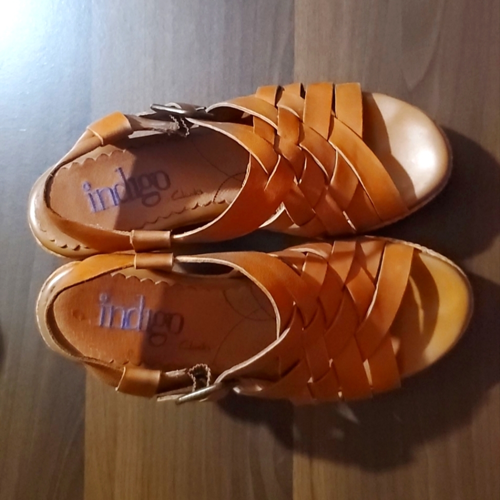 Brown Leather Indigo Clark Sandals